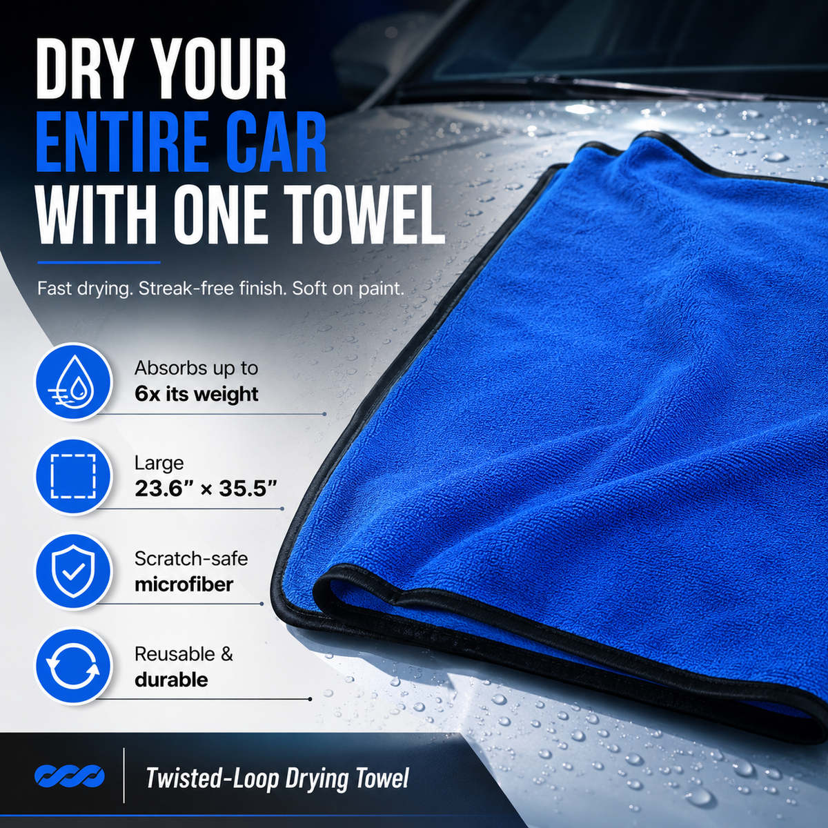 One-Pass Car Drying Towel